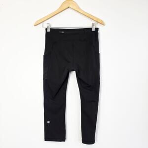 Lululemon Speed Up Crop 21" Leggings Black Size 6 Luxtreme Athleisure Workout